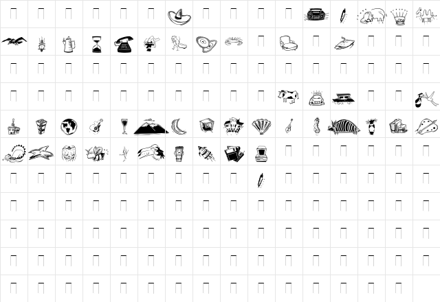 DF Inspirations One Medium  glyph index