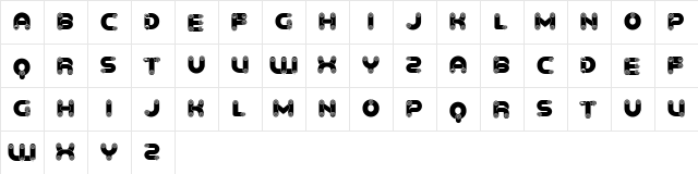 Baked Snails Regular  glyph index