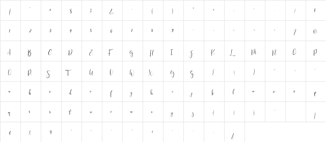 hokie Regular  glyph index