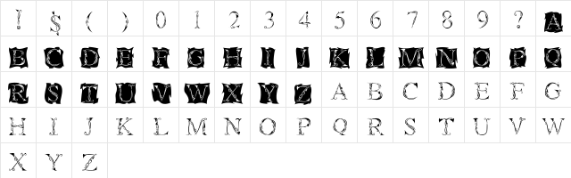 Tatoo Regular  glyph index