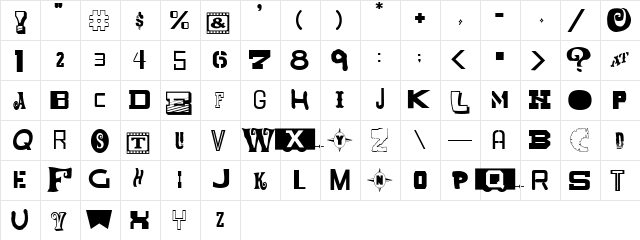 Mixed Messages JL Regular  glyph index