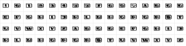 Idiot Capitals Regular  glyph index