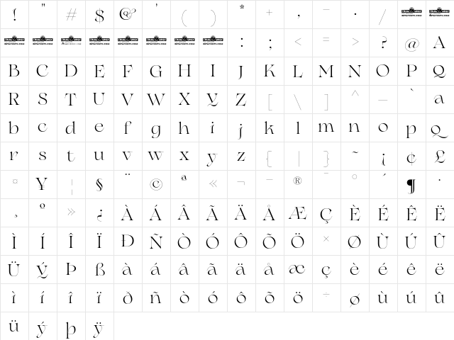 Erotique Trial Medium  glyph index