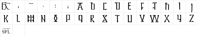 Lindisfarne Regular  glyph index