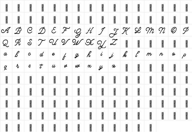 Florista Regular  glyph index