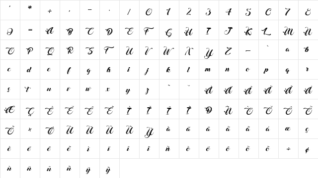 Christmas in Finland Regular  glyph index
