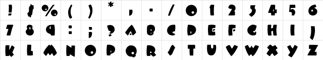Garrette Regular  glyph index