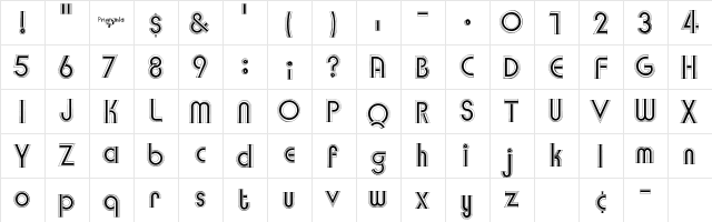 DXS Prismania 'P' Regular  glyph index