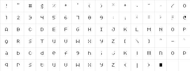 Squarodynamic 05 Regular  glyph index