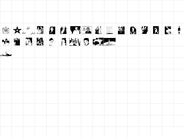 Maroc Regular  glyph index