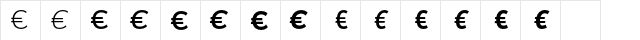 DTL Nobel T Euro  glyph index