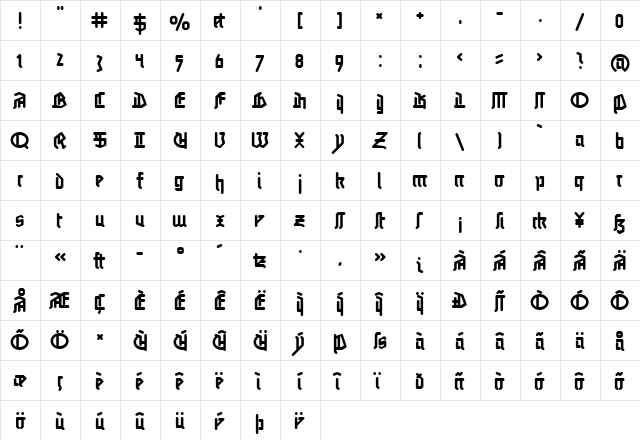 LTAuferstehung Regular  glyph index