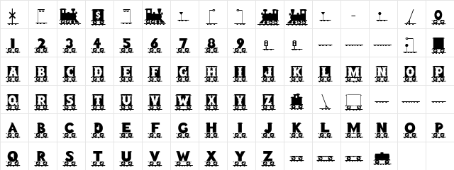 LetterTrain Bold  glyph index