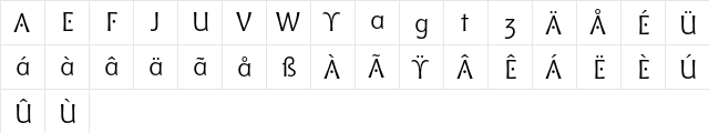 Bitstream Chianti Alternate  glyph index