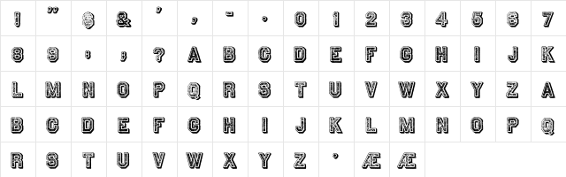 Archive Tinted Regular  glyph index