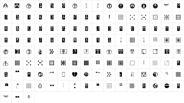 RennieMackOrnamentsITC TT Regular  glyph index