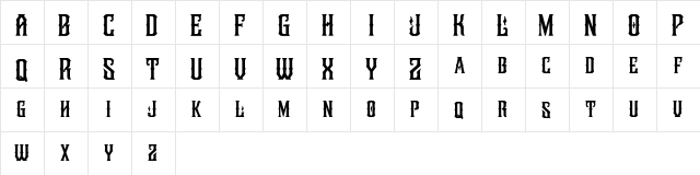 Legendaire FREE Regular  glyph index