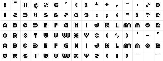 Pounds of Violence Regular  glyph index