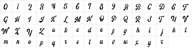 Voltury Voltury-Regular  glyph index