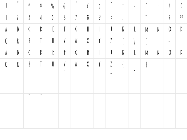 AL Landscape Regular  glyph index