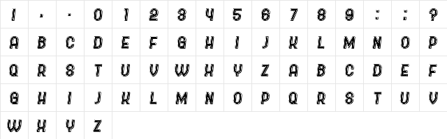 George Italic  glyph index