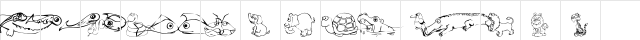 KR Jungle Scraps Regular  glyph index