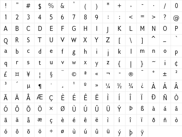 Gillius ADF No2 Cond Regular  glyph index