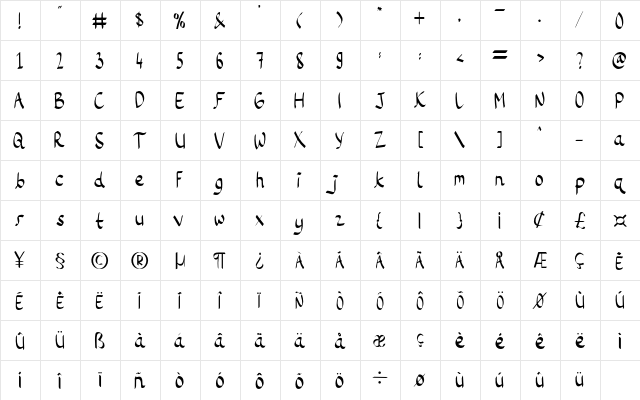 Little Waves Regular  glyph index
