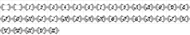 RMCalli1 Regular  glyph index