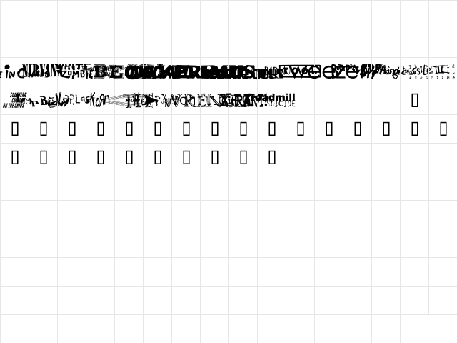 Bandnames Regular  glyph index