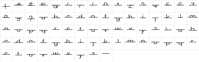 Strike Swiss Regular  glyph index
