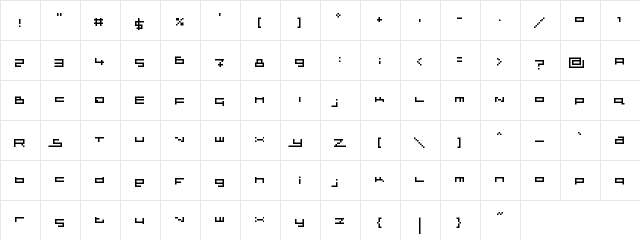 sloth Regular  glyph index