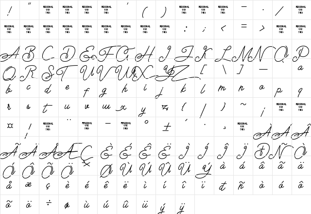 Airlangga Regular  glyph index