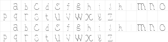 101! SquiggleZ Regular  glyph index