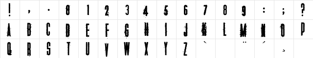 Manifesto Regular  glyph index
