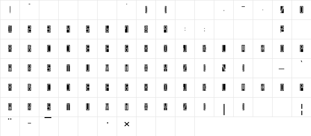 Beta Block Regular  glyph index