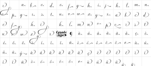 Ambassador Script Ends I Regular  glyph index