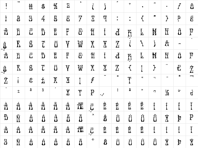 Instant Zen Drop Regular  glyph index