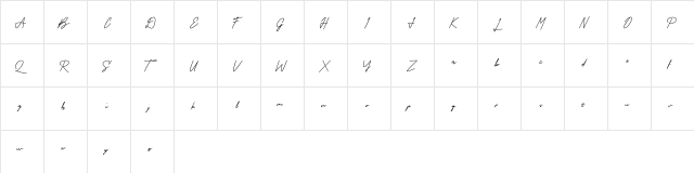 ZambiaSignature Regular  glyph index
