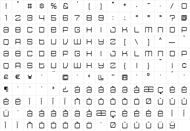 HOUSE3009 Light  glyph index