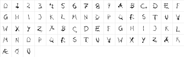 HotsBlots Regular  glyph index