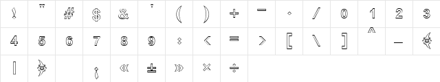 Boutros Ads Pro Bold Outline  glyph index