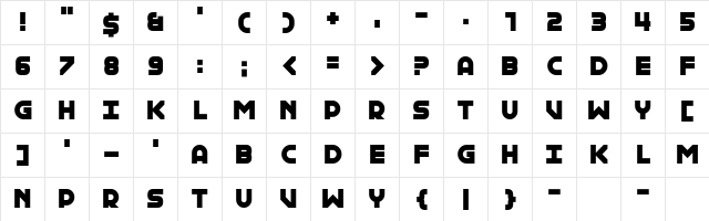Internal Rainbows Regular  glyph index