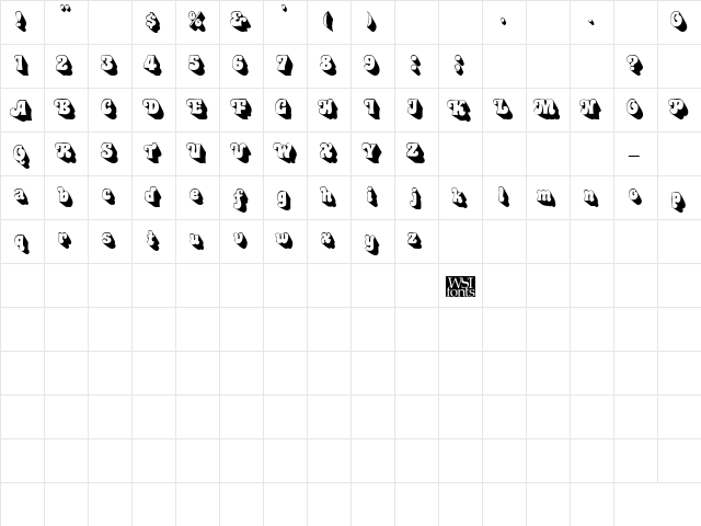 Murdock Regular  glyph index