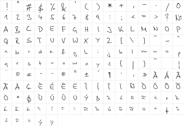 Stylograph Normal  glyph index