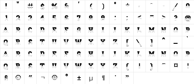 a_CampusB&W Regular  glyph index