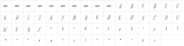 lovelique demo Regular  glyph index