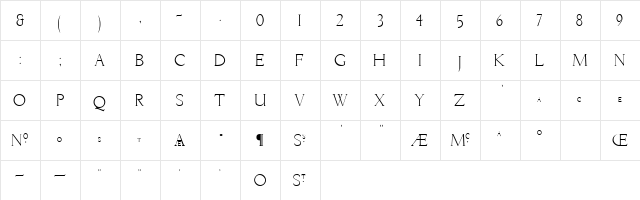 Livia Medium  glyph index