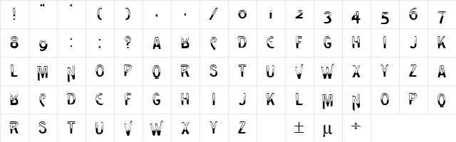 Green Regular  glyph index
