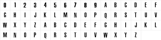 NBA Cavaliers Regular  glyph index